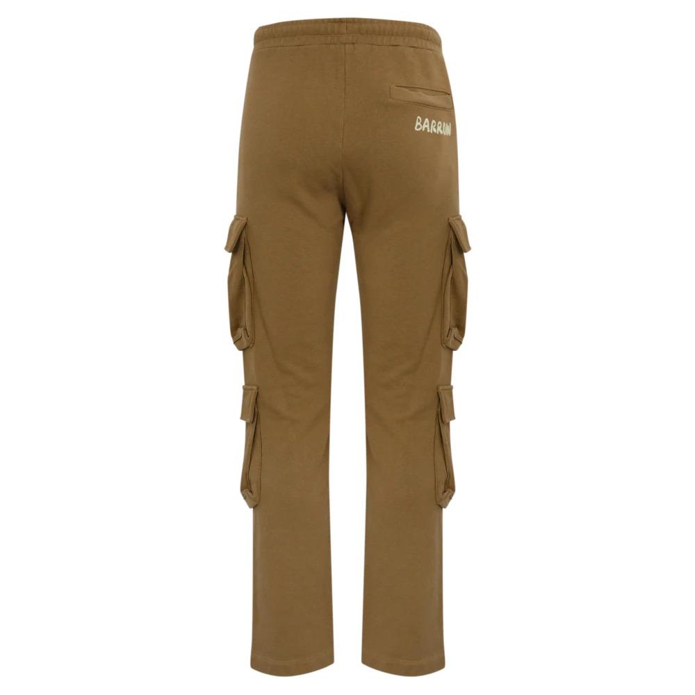 Cargo Cotton Trousers Brown Straight Fit