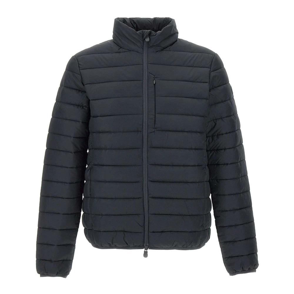 Blue Black Down Jacket Slim Fit