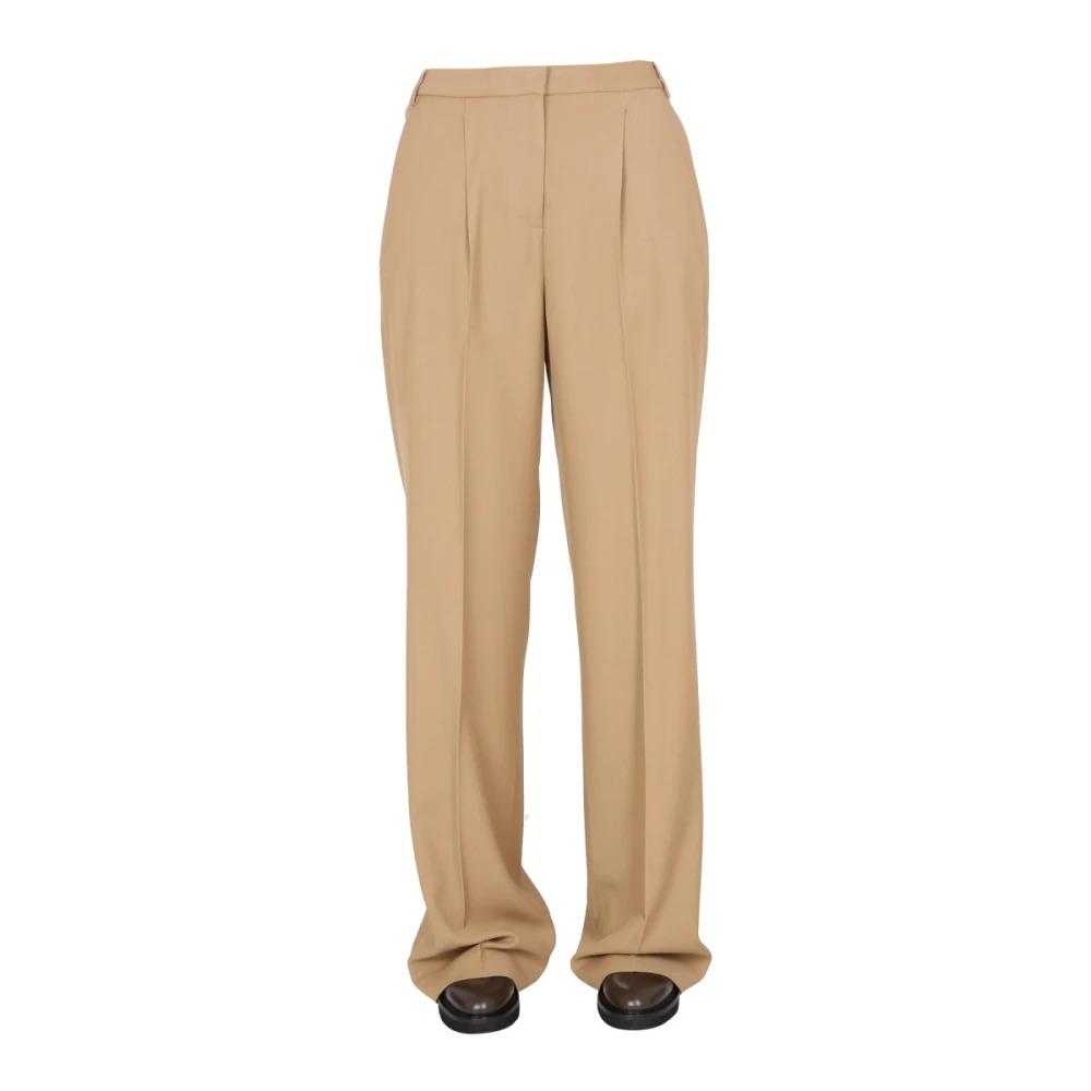 Wide-Leg Gabardine Trousers