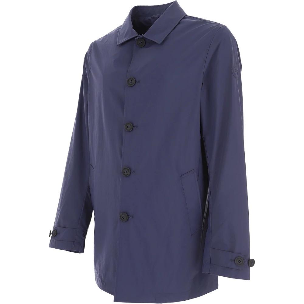 Blue Single-Breasted Coat for Women