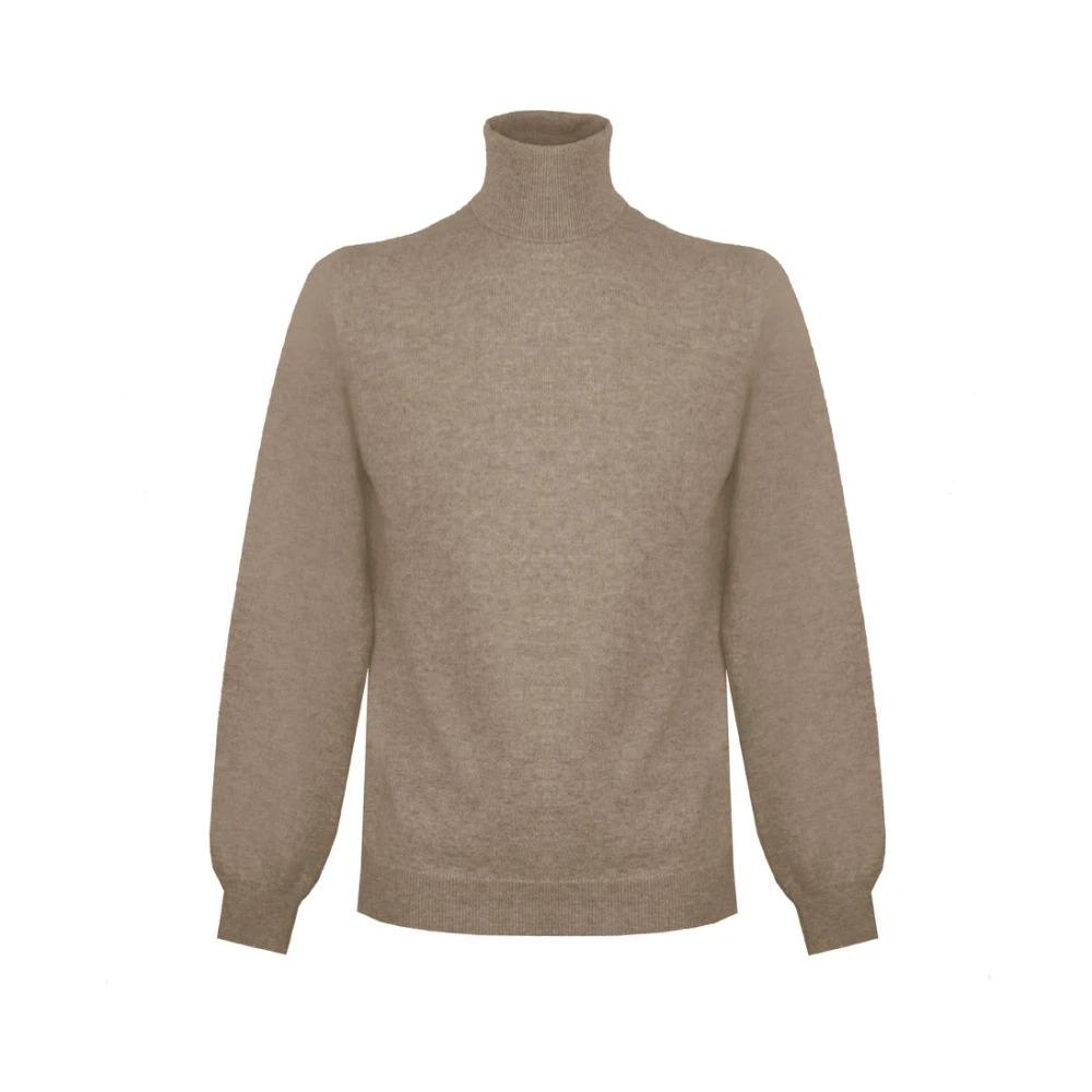 Beige High Neck Cashmere Sweater