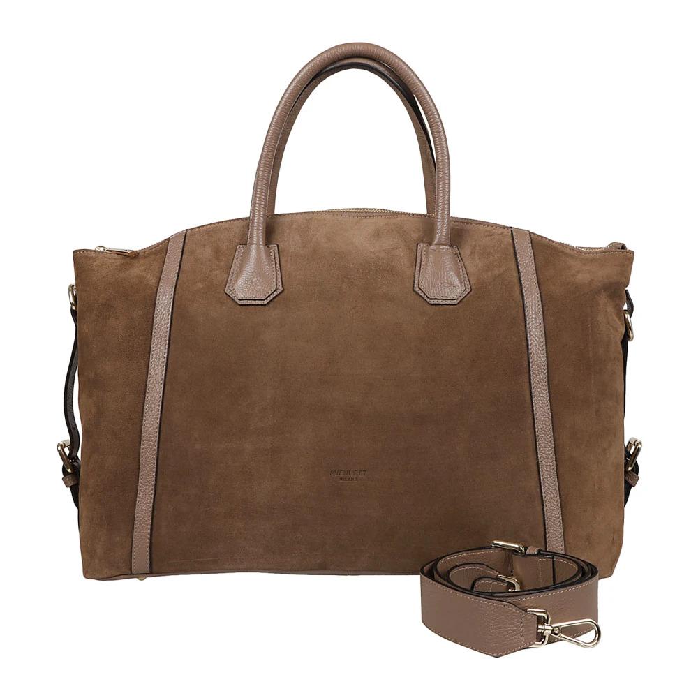 Brown Suede Bag Made in Italy