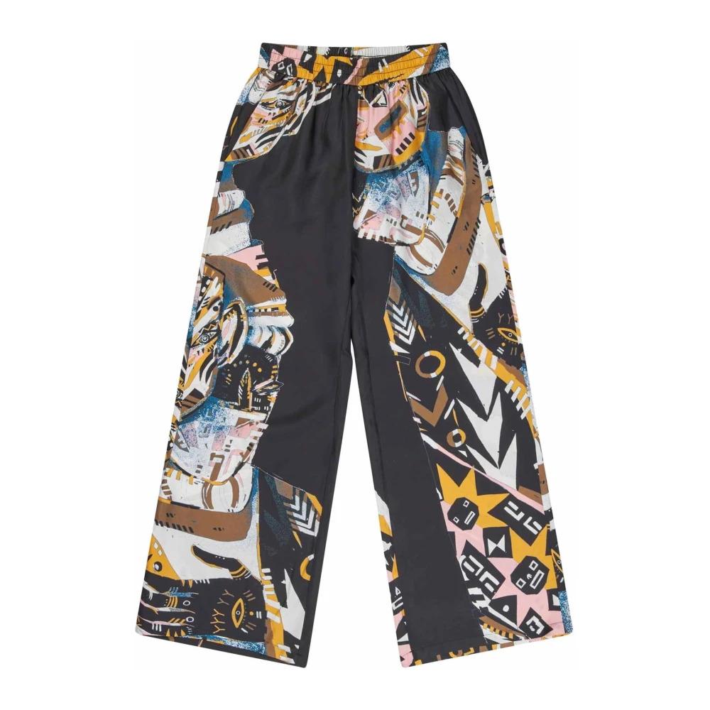 Elegant Silk Wide Leg Trousers