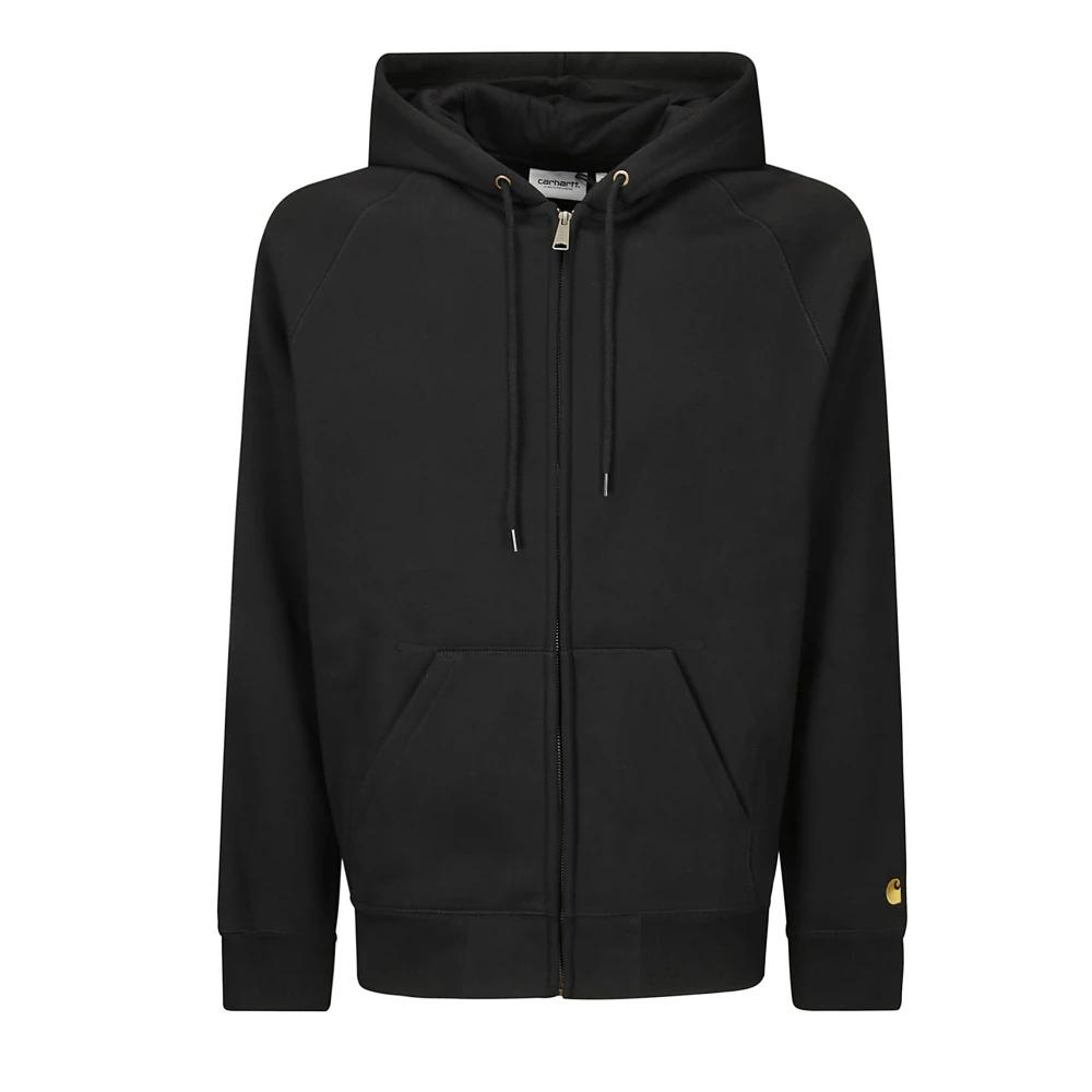 Hooded Zip Sweatshirt with Logo Detail