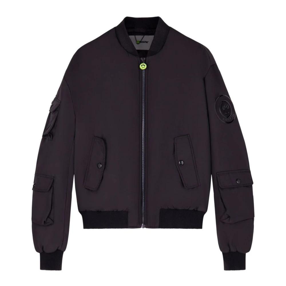 Black Bomber Jacket with Logo