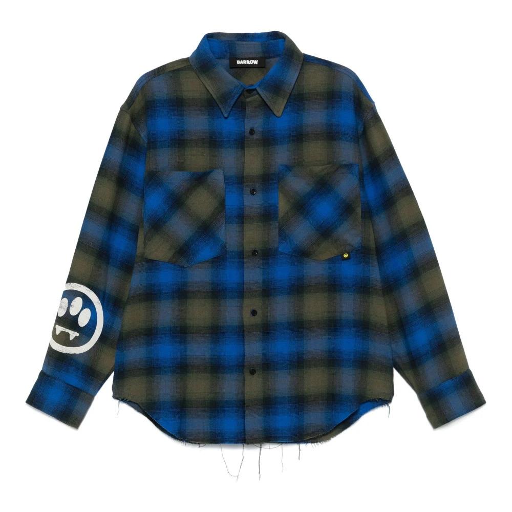 Checked Flannel Shirt with Vintage Print