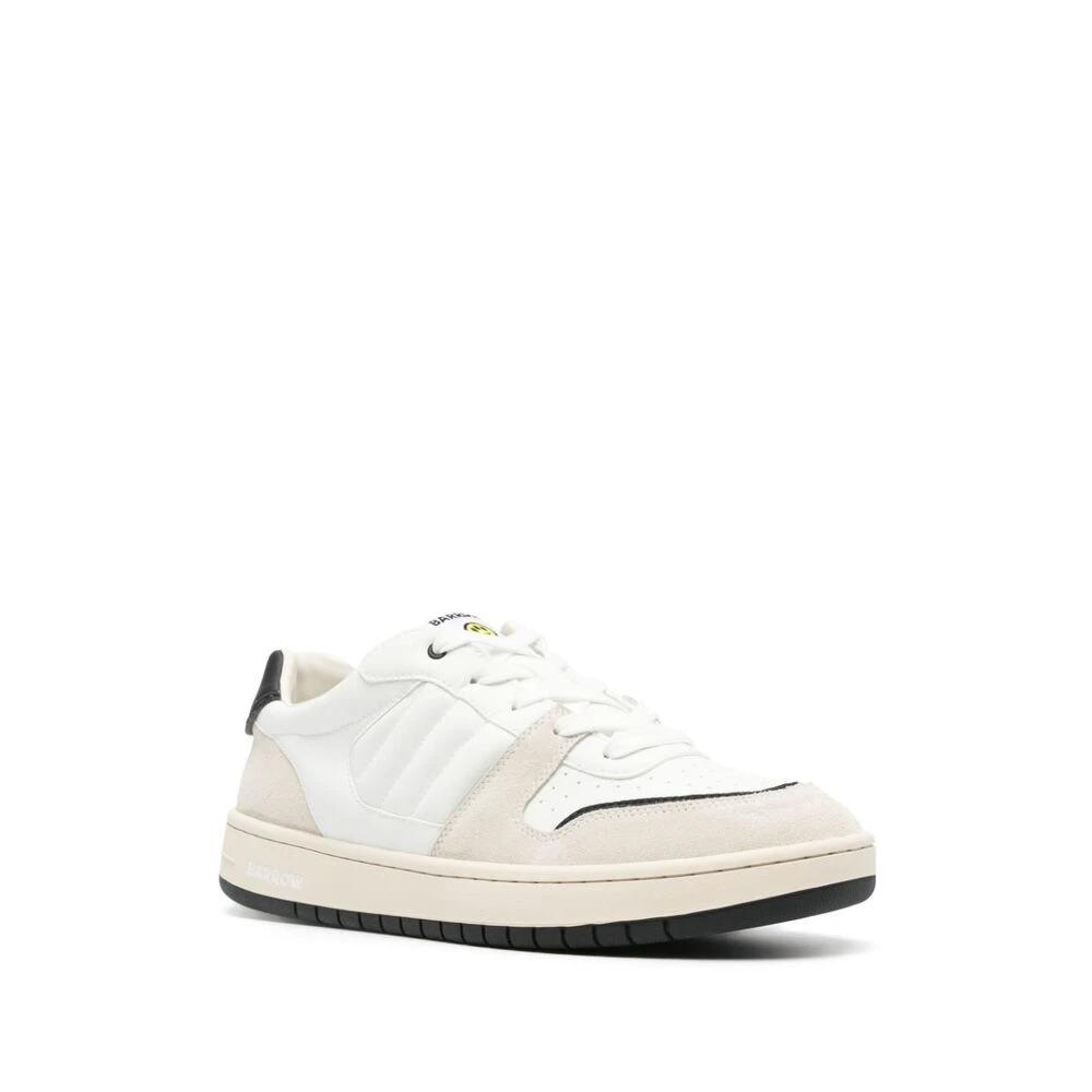 White Suede Sneaker with Logo Patch