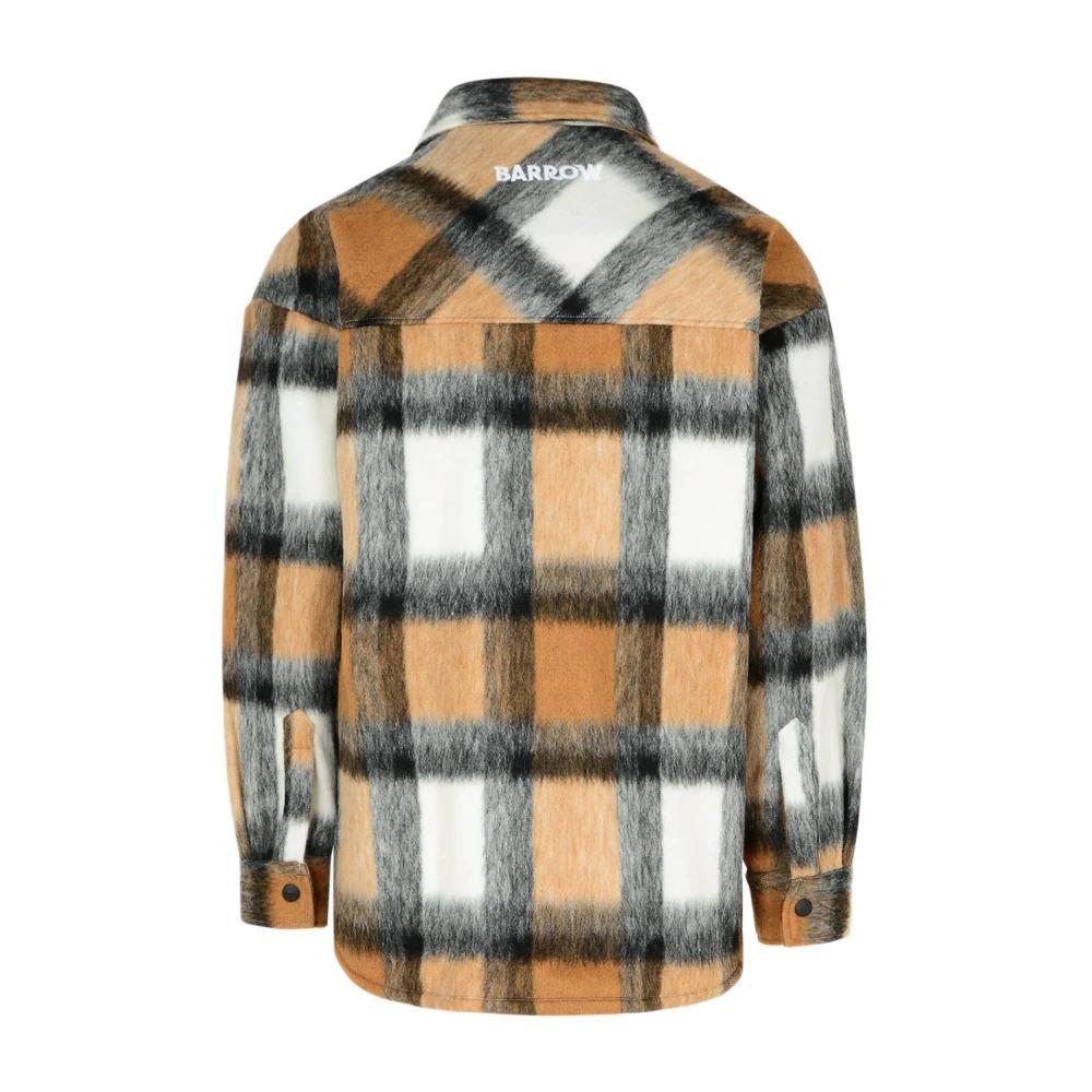 Checked Wool Blend Jacket Brown