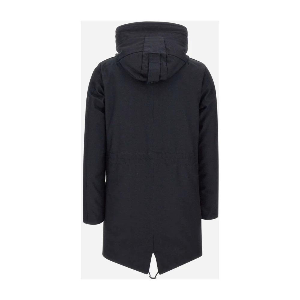 Mens Parka Coat in Graphite Blue