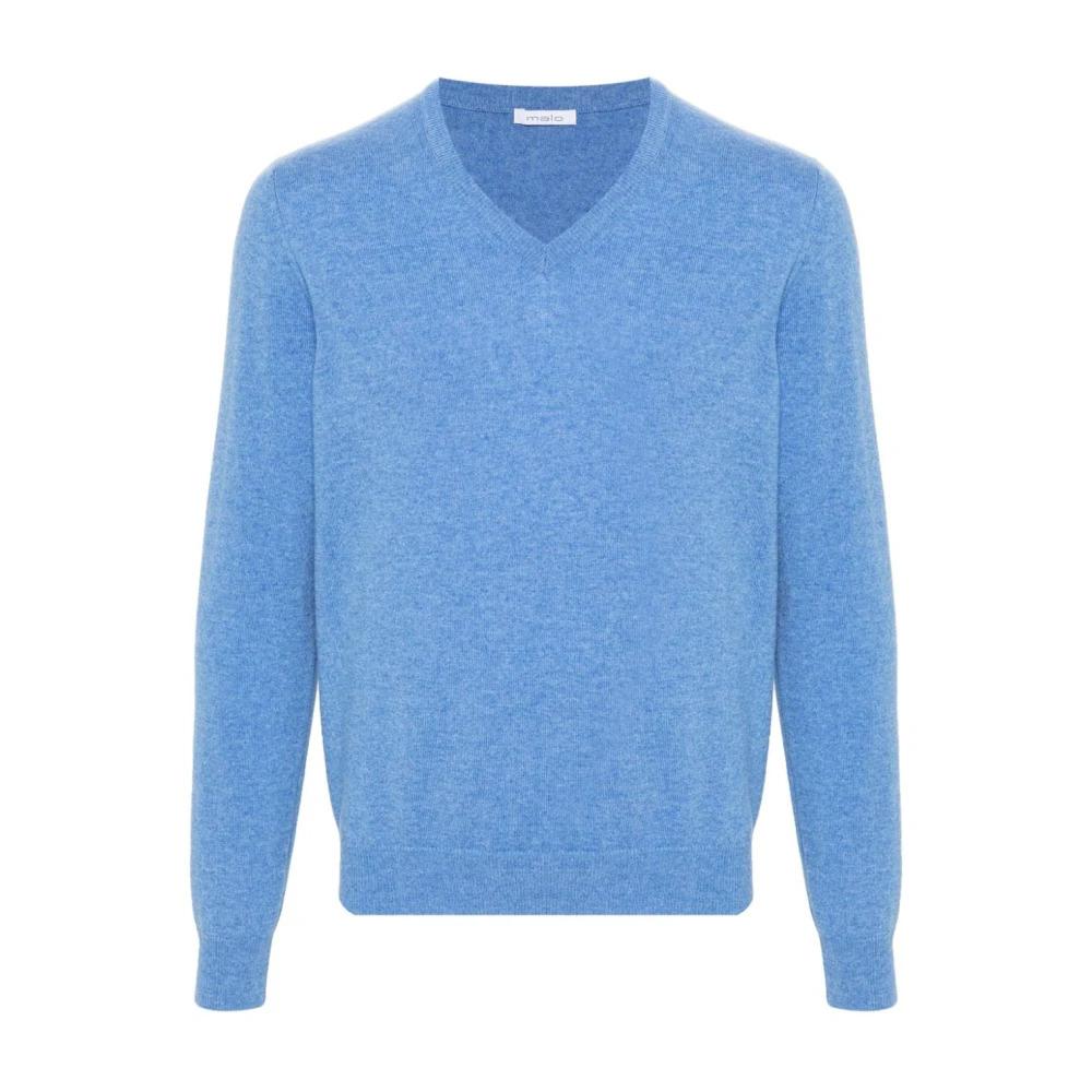 Cashmere V-Neck Sweater Blue