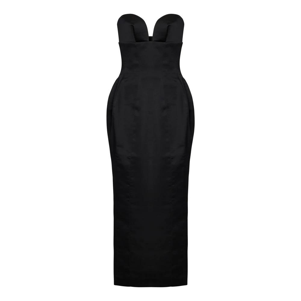 Black Strapless Sweetheart Neckline Dress