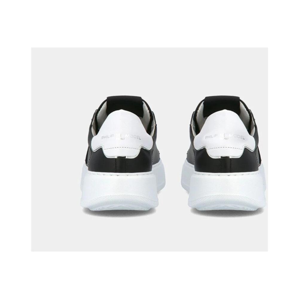 Black Temple Sneakers with White Sole