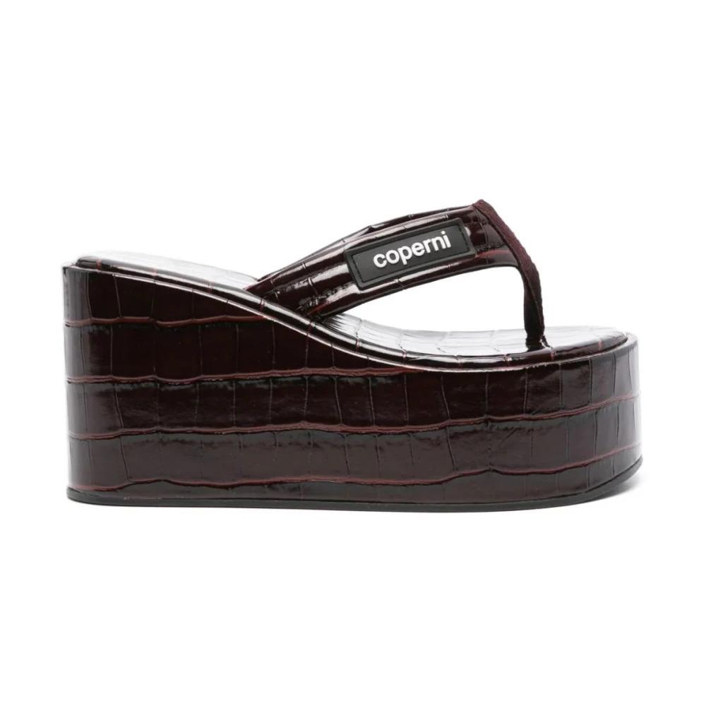 CROCO BRANDED WEDGE SANDAL