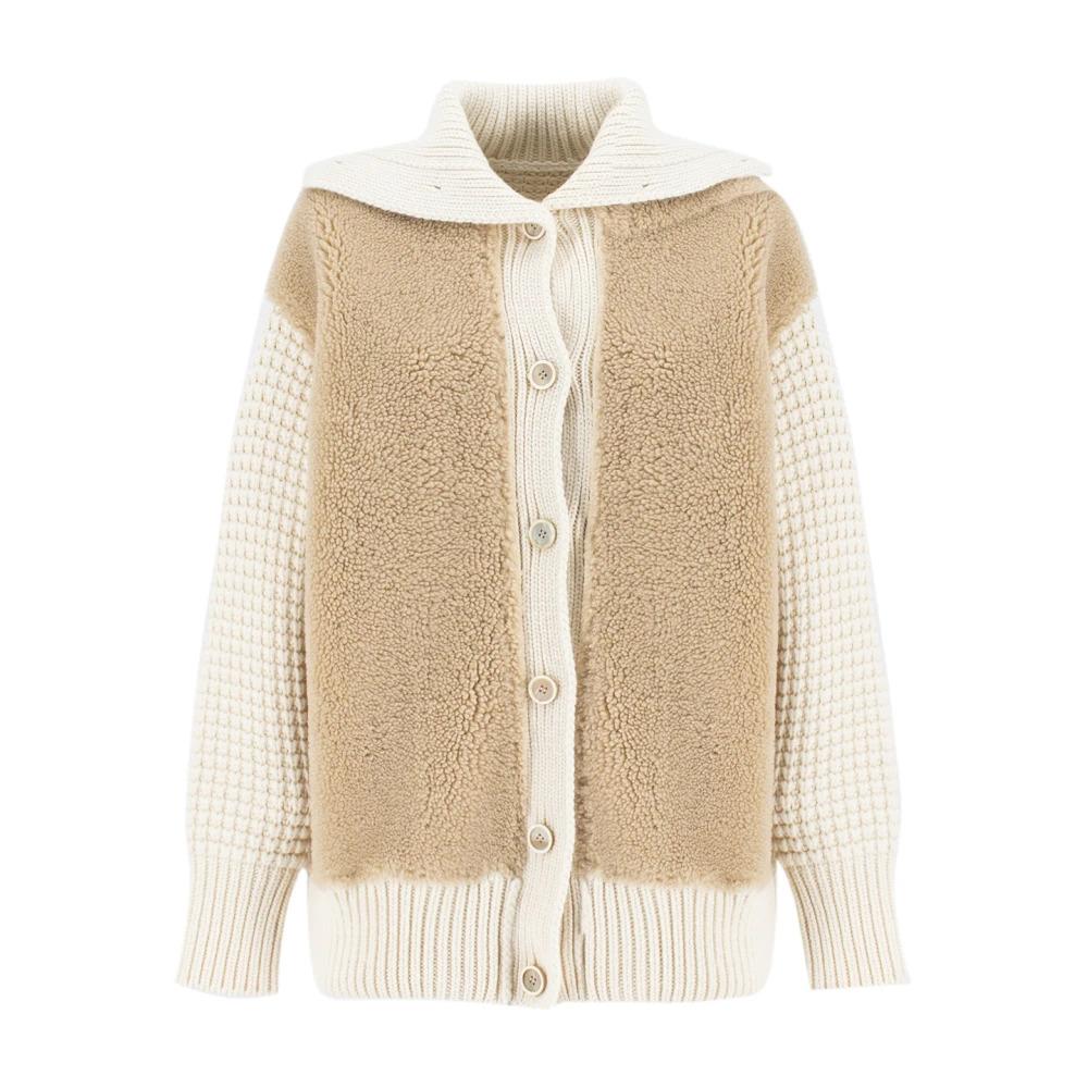 Ruffled Shearling Aviator Jacket