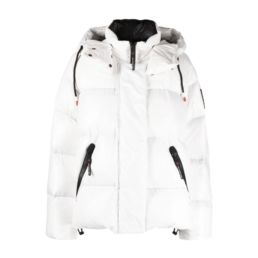 White Hooded Feather-Down Jacket