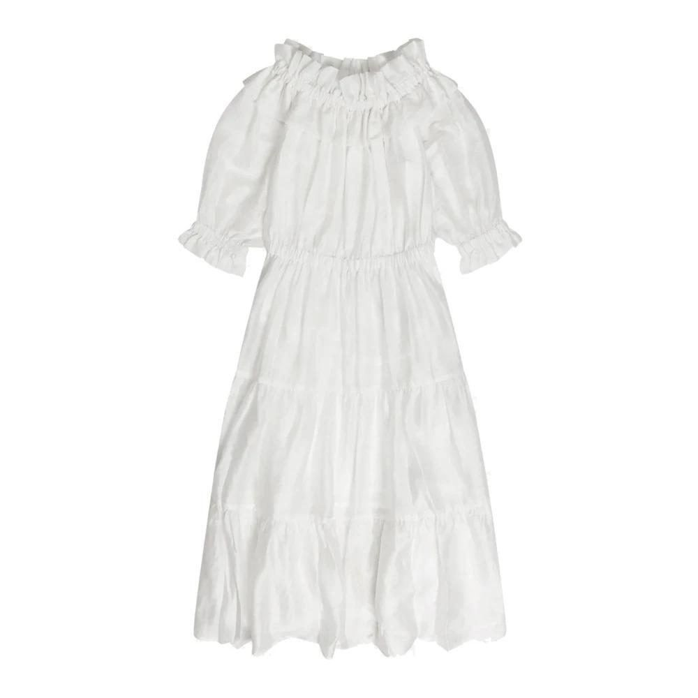 Elegant Flounce Dress 33-White