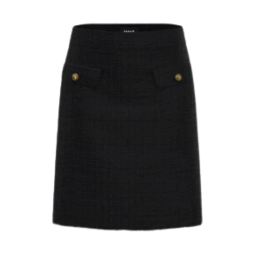 Chic Wool Blend Skirt with Fringes