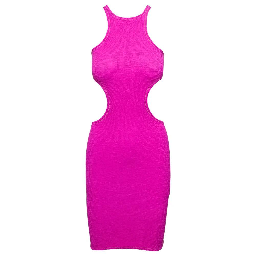 Fuchsia Halterneck Mini Dress