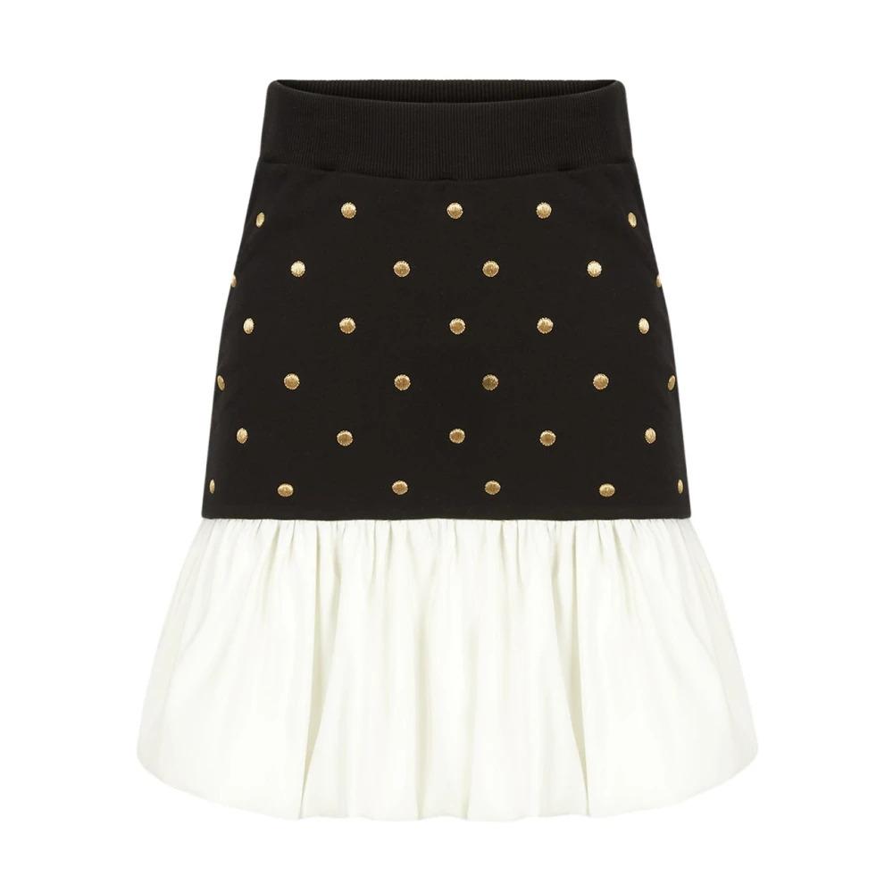 Black Polka Dot Peplum Skirt