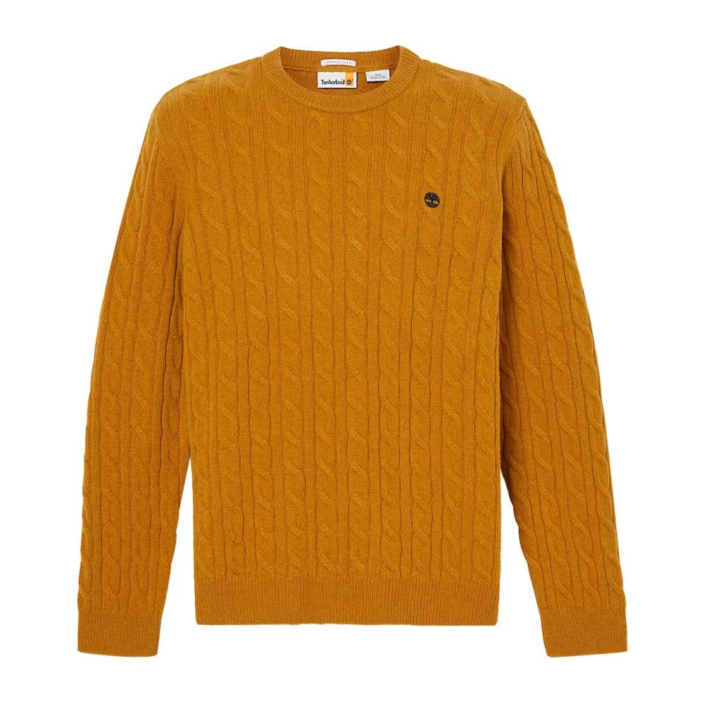 Yellow Wool Blend Crew Neck Sweater