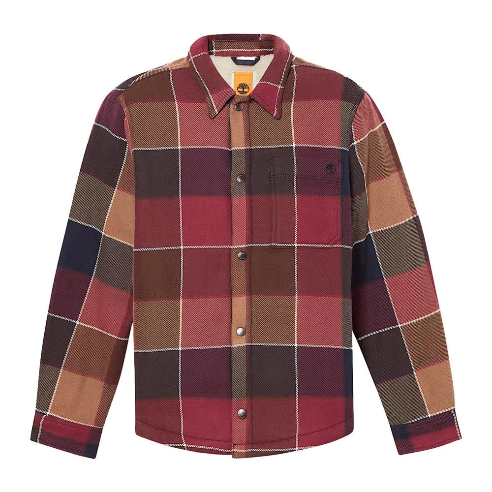 Red Checkered Fleece Lined Men's Shirt