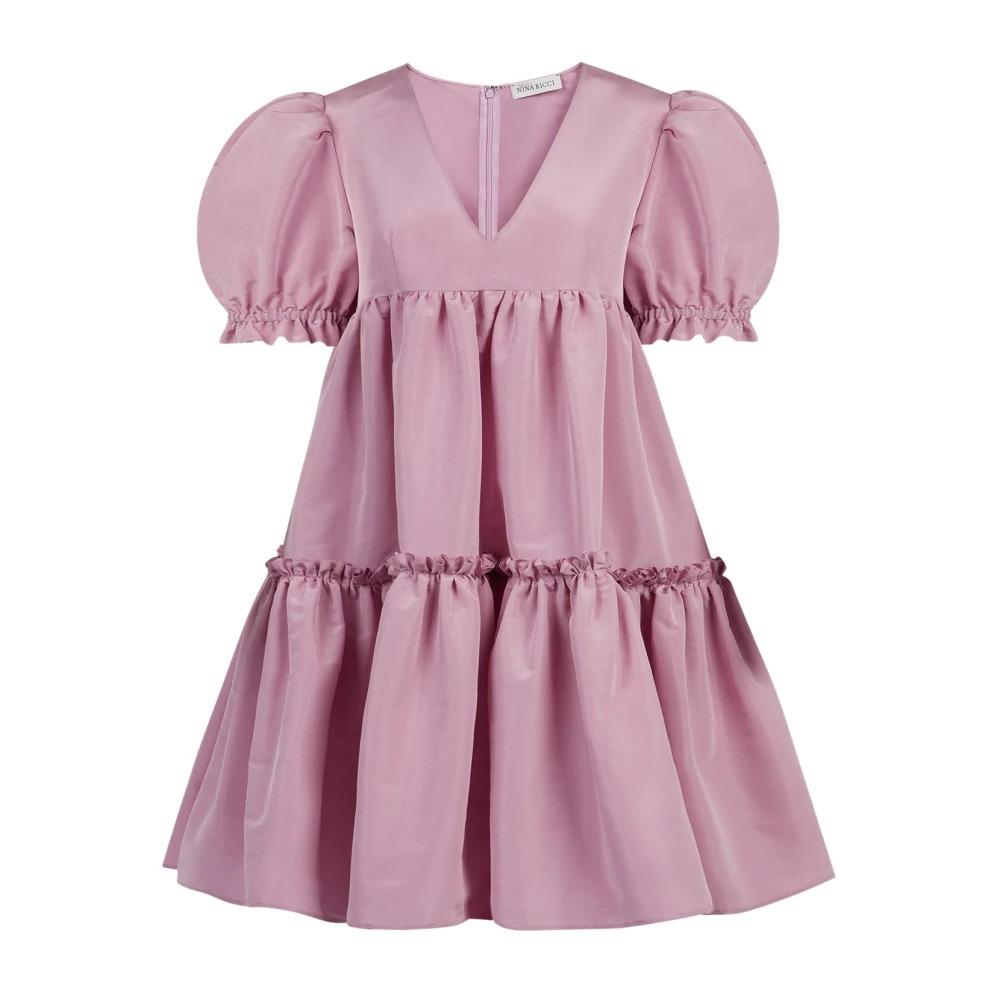 Dark Pink Taffeta Babydoll Dress