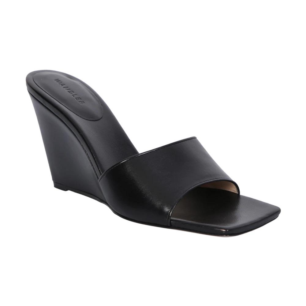 Black Gaia Wedge Mules