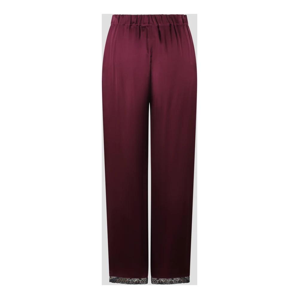 Elegant Lace Hem Wide Trousers