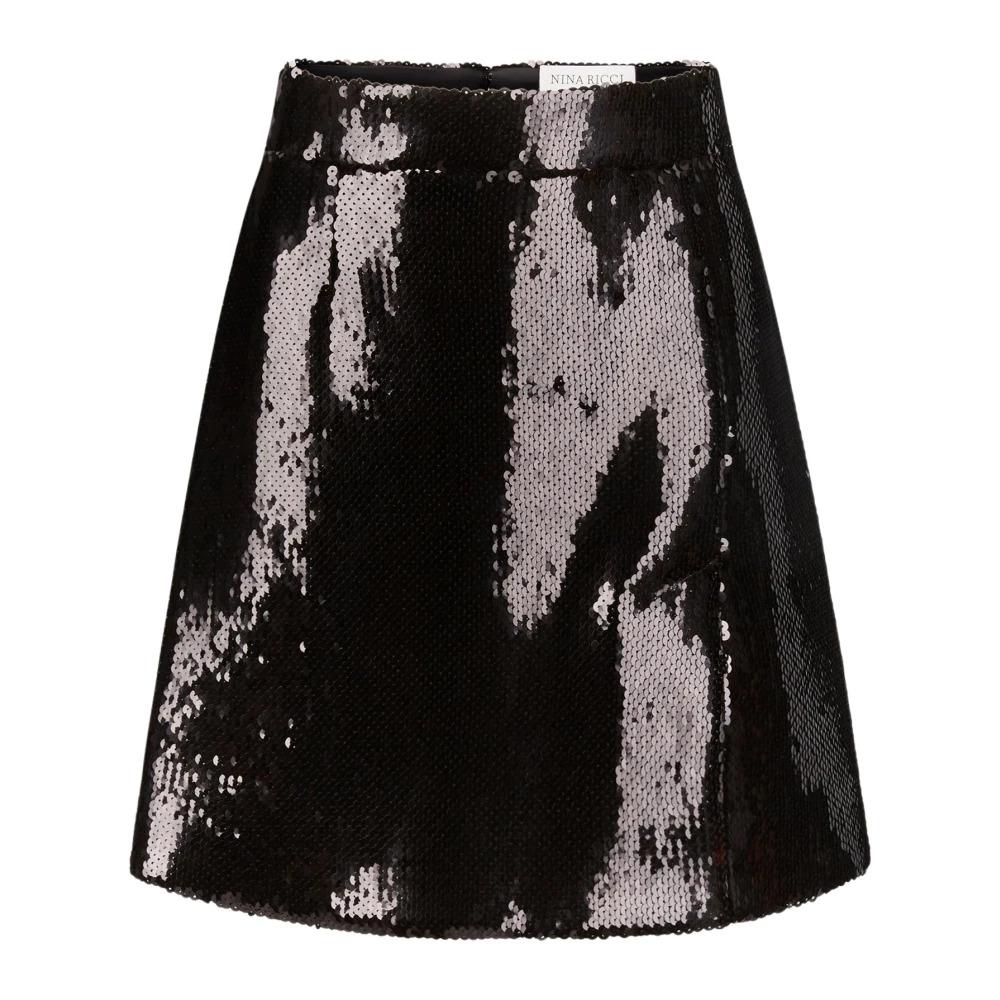 Black Sequin Mini Skirt