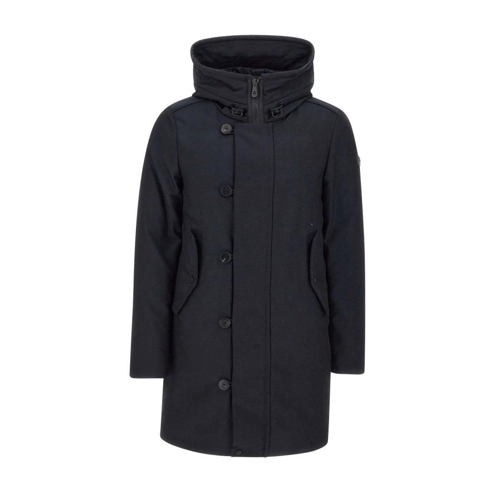 Mens Parka Coat in Graphite Blue