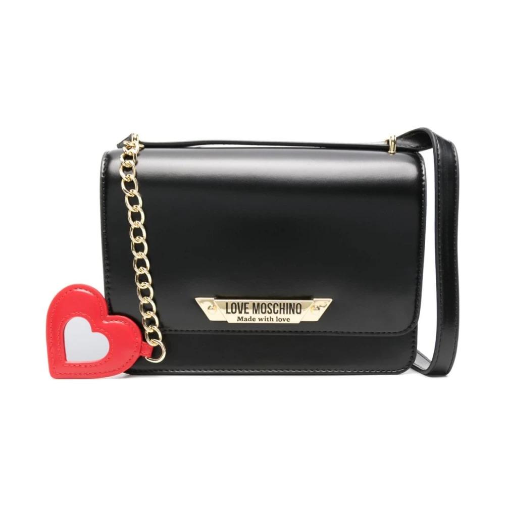 Black Faux Leather Shoulder Bag