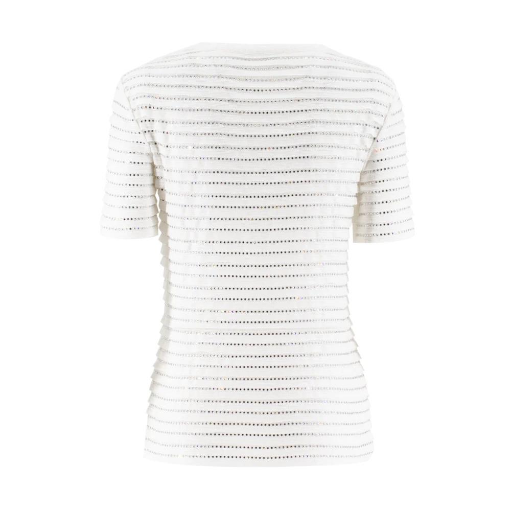 Stylish Knitted T-Shirt with Crystals