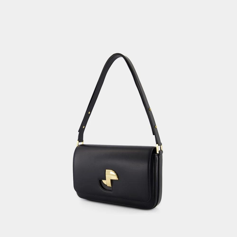 Classic Black Leather Shoulder Bag