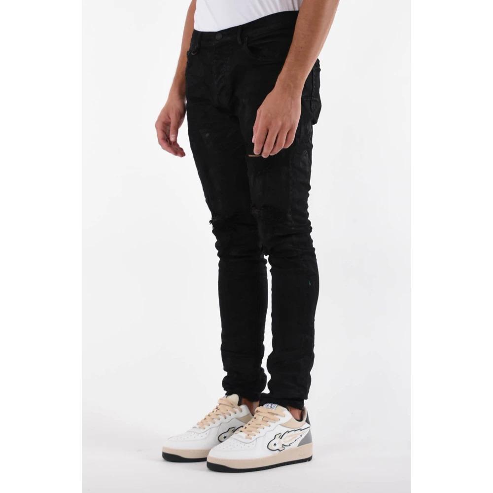 Black Oil Spill Skinny Jeans