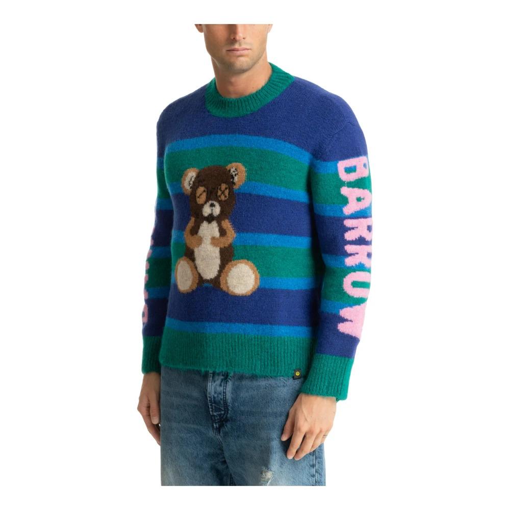 Striped Multicolour Sweater with Logo Embroideries