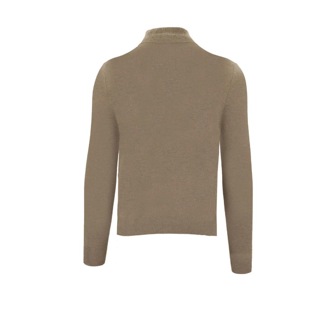 Beige High Neck Cashmere Sweater