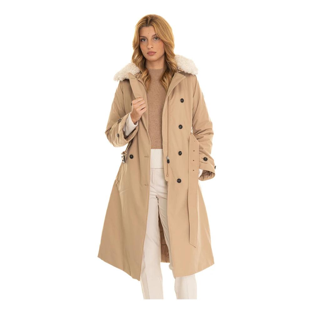 Faux Fur Dust Coat with Belt