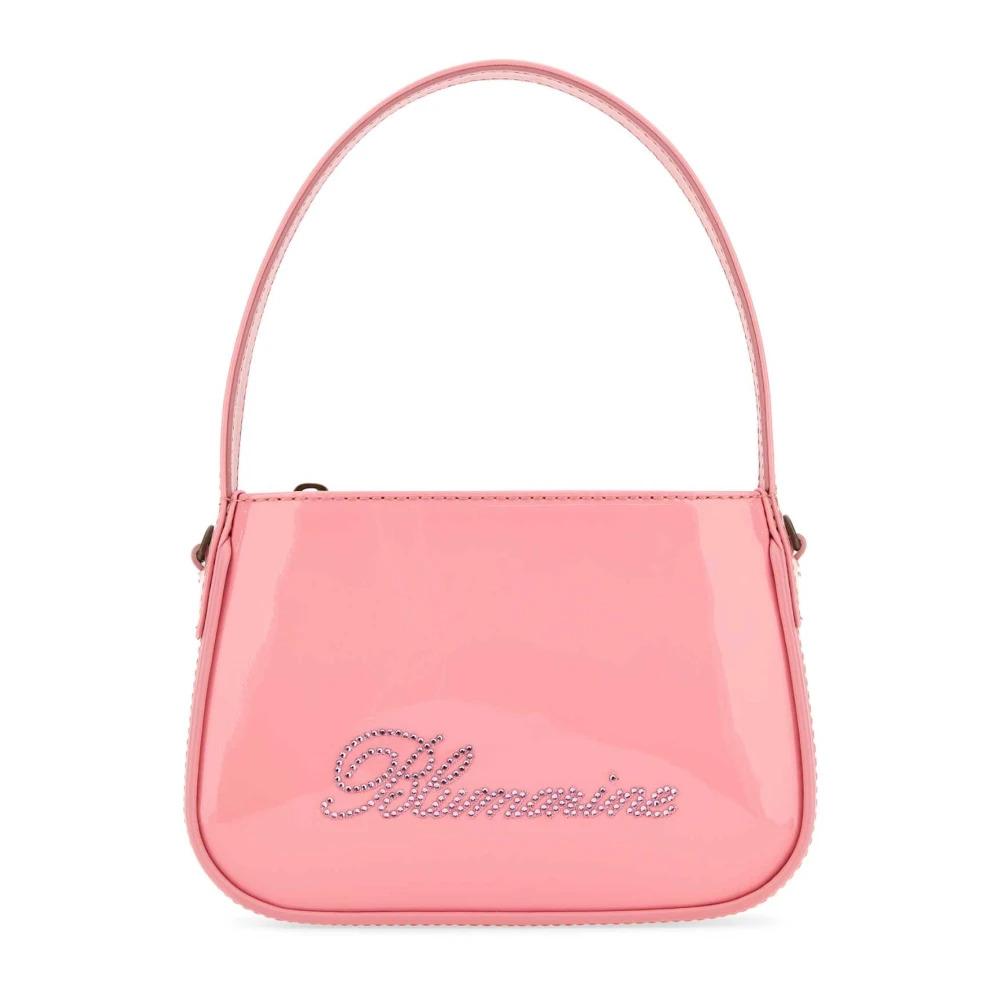 Pink leather handbag