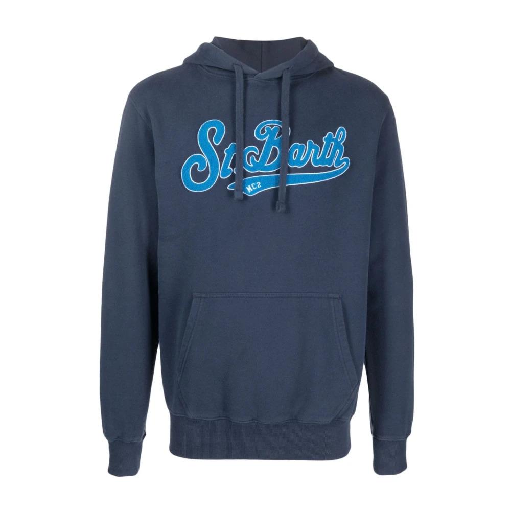 Logo-Patch Cotton Hoodie with Front Pouch Pocket