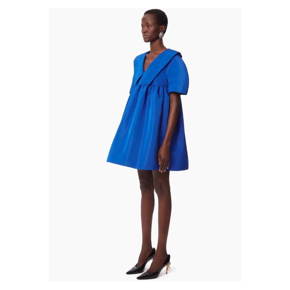 Blue Taffeta Babydoll Dress