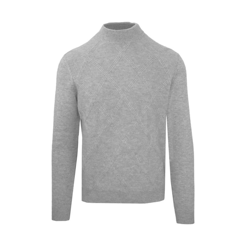 Diamond Stitch Wool Cashmere Turtleneck