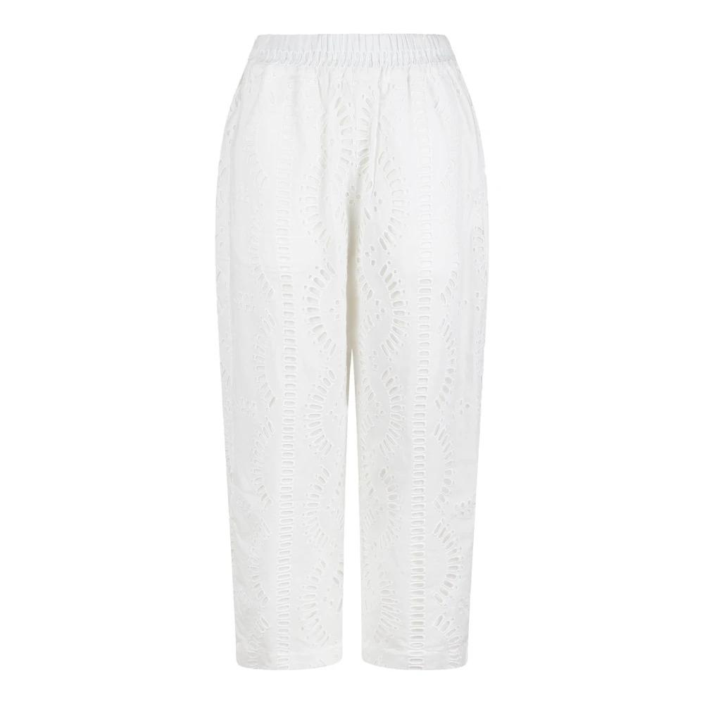 Embroidered Texture Cotton Trousers