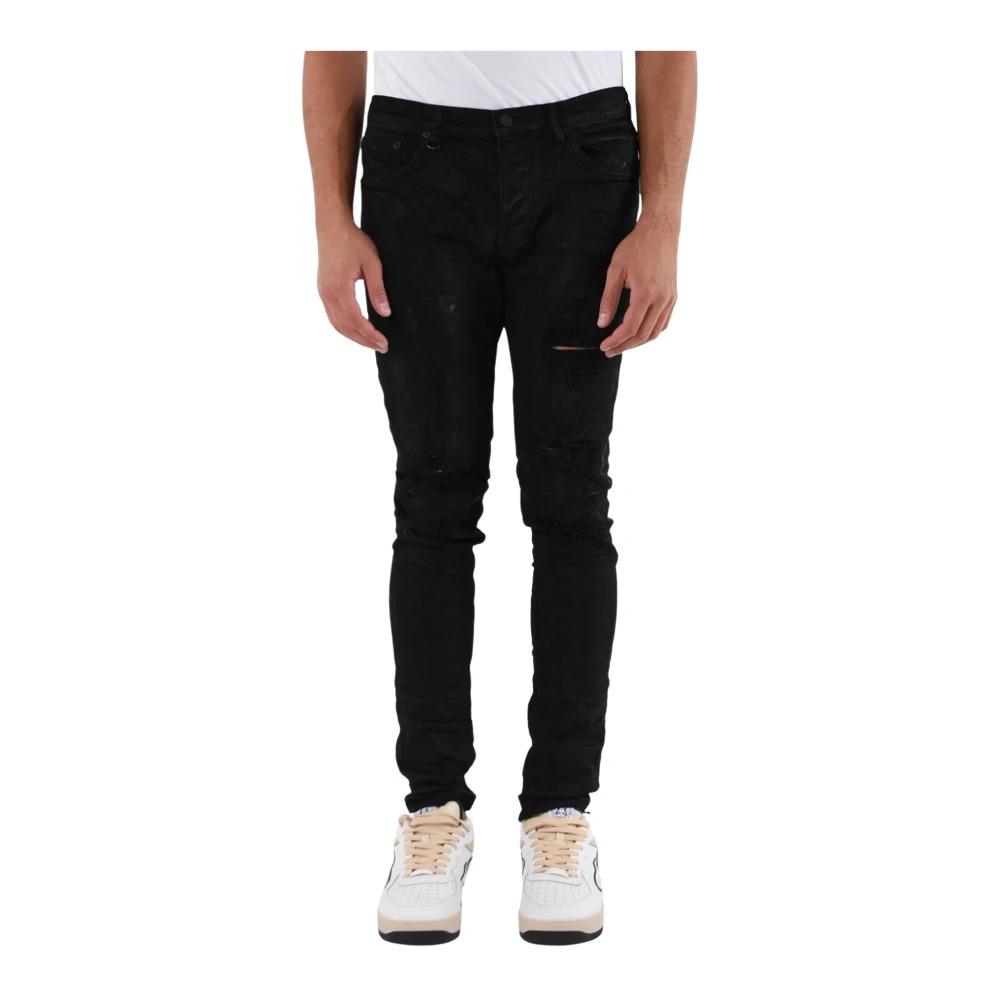 Black Oil Spill Skinny Jeans