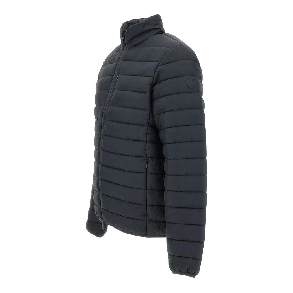 Blue Black Down Jacket Slim Fit