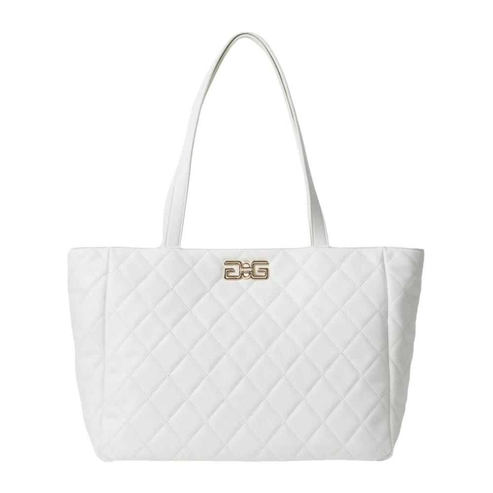 White Quilted Maxi Shopper Bag