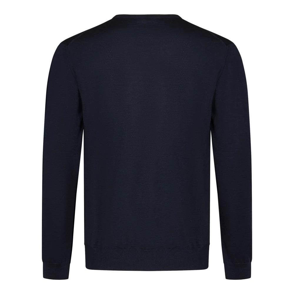 Blue Crewneck Cashmere Silk Sweater