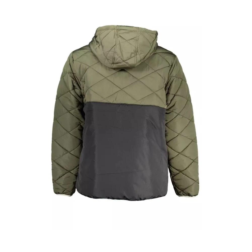 Green Hooded Jacket with Logo Accent