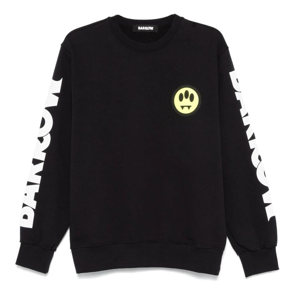 Smile Crewneck Sweatshirt Black Cotton