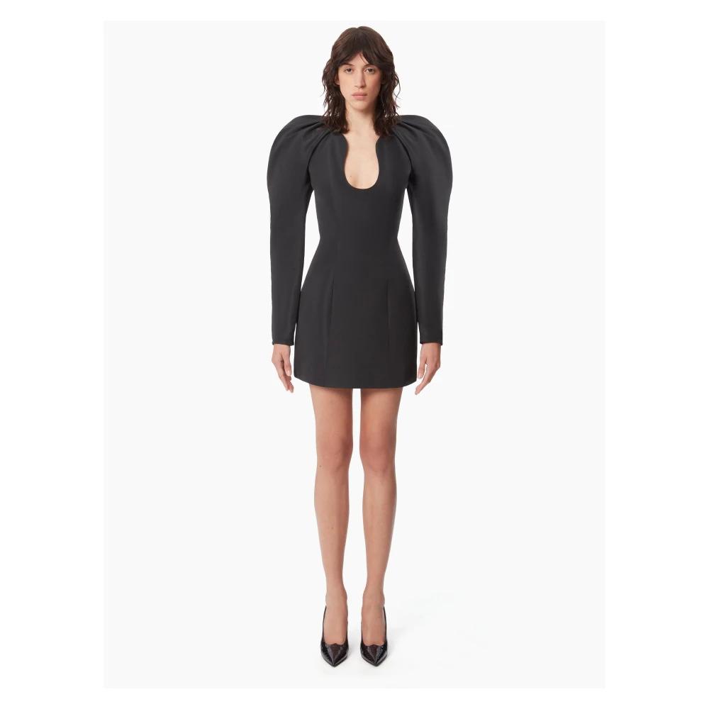 Black Long Cocoon Sleeve Mini Dress