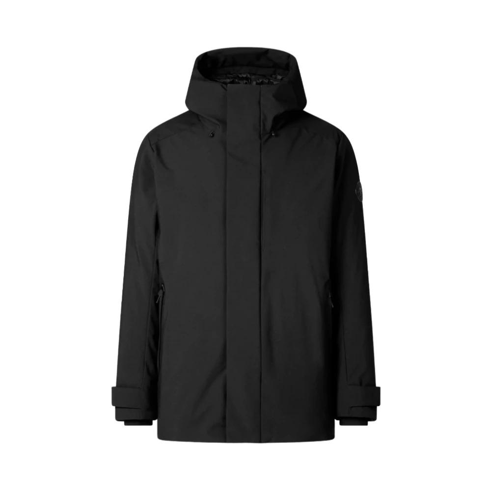 Black Detachable Front Panel Coat